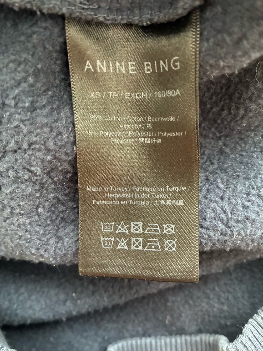 Anine Bing Sweatshirt Women’s XS Tyler Bing Sweatshirt in Navy - Picture 6 of 10